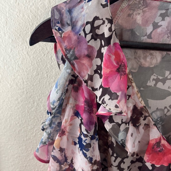 Zara Multicolor Floral Ruffle Blouse - Picture 6 of 8